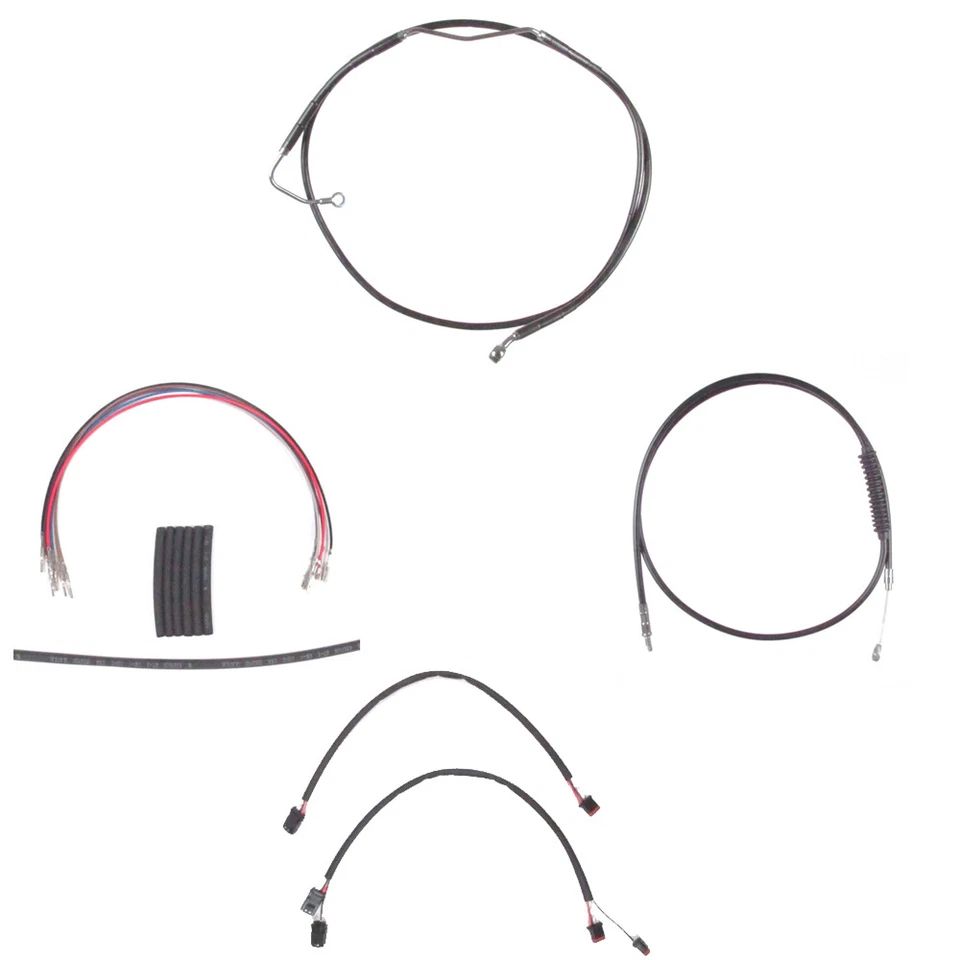 Черный + 14» кабель и тормозная магистраль Cmpt набор 2014-2016 Harley-Davidson Road King w/ABS - Изображение 1 из 1