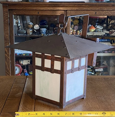 Mission Arts & Crafts Mission Craftsman Copper Light Fixture Porch Bungalow Cover