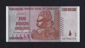 Zimbabwe 5000000000 5 billion dollars 2008 P-84 UNC PREFIX AA Rhodesia - Picture 1 of 2