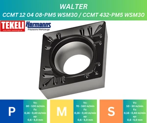 10 x WALTER CCMT 120408-PM5 WSM30 für Stahl & VA !NEU, mit Rechnung! - Picture 1 of 4