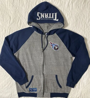 Adult NFL Tennesse Titans Full Zip Hoodie Jacket, Large Cotton Blend Fleece - Image 1 of 4