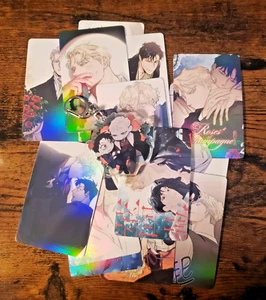 Unofficial Roses and Champagne BL Yaoi Manhwa Acrylic Keychain & 13 Cards - Picture 1 of 4