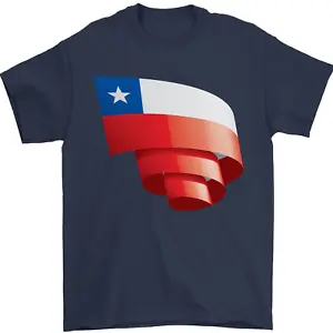 Curled Chile Flag Chilean Day Football Mens T-Shirt 100% Cotton - Picture 1 of 94