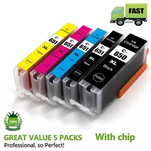 5x Ink Cartridges PGI-650XL For Canon iP7260 iP8760 iX6860 MX726 MX926 MG5560 - Picture 1 of 1