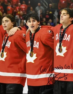 Quinn BEAUCHESNE SIGNED 8x10 Photo! TEAM CANADA! NHL Draft 25! Go Canada! W/COA - Picture 1 of 2