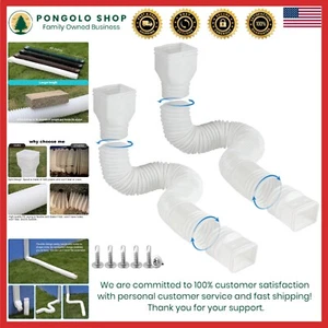 Extendable Downspout Drainage Solutions: 2-Pack Flexible from 21 to 68 Inches - Picture 1 of 8