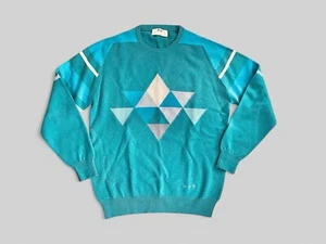 VTG Pringle Sports Wool Argyle Nordic Ski Sweater Preppy Scotland Men’s Raglan L - Picture 1 of 6