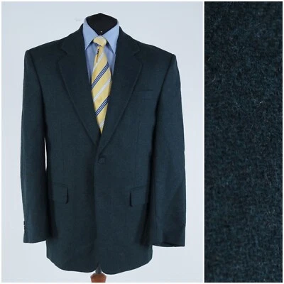Mens Dark Green Blazer 46R UK Size Wool Sport Coat Felt Jacket - Image 1 of 4