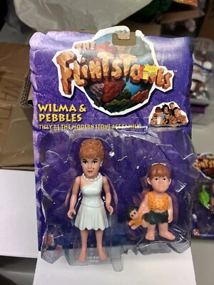Figuras de ação Mattel The Flintstones filme Wilma And Pebbles 1993 novo na caixa - Imagem 1 de 2