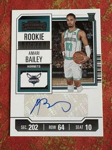 2023-24 Panini Contenders Amari Bailey Season Ticket Auto #160 RC Rookie Hornets - Picture 1 of 2