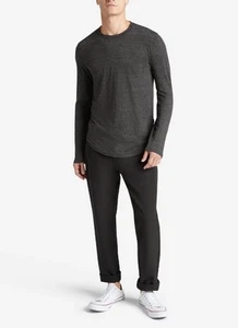 NEW Goodlife Tri-Blend Scallop Crewneck Long Sleeve T-Shirt - Black - Large - Picture 1 of 5