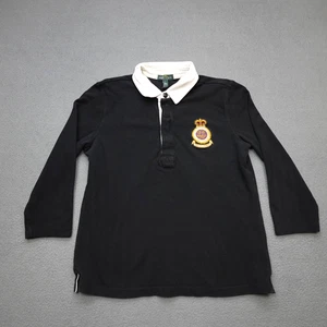 Vintage Lauren Jeans Co Poloshirt Herren L Schwarz Wappen Stickerei Langarm - Bild 1 von 19