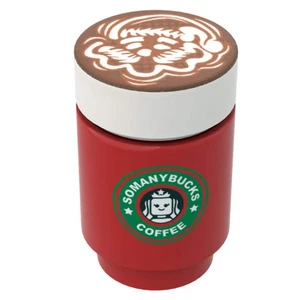 Somanybucks Christmas Coffee Cup w/ Santa Foam for Minifigs made using LEGO part - Picture 1 of 1