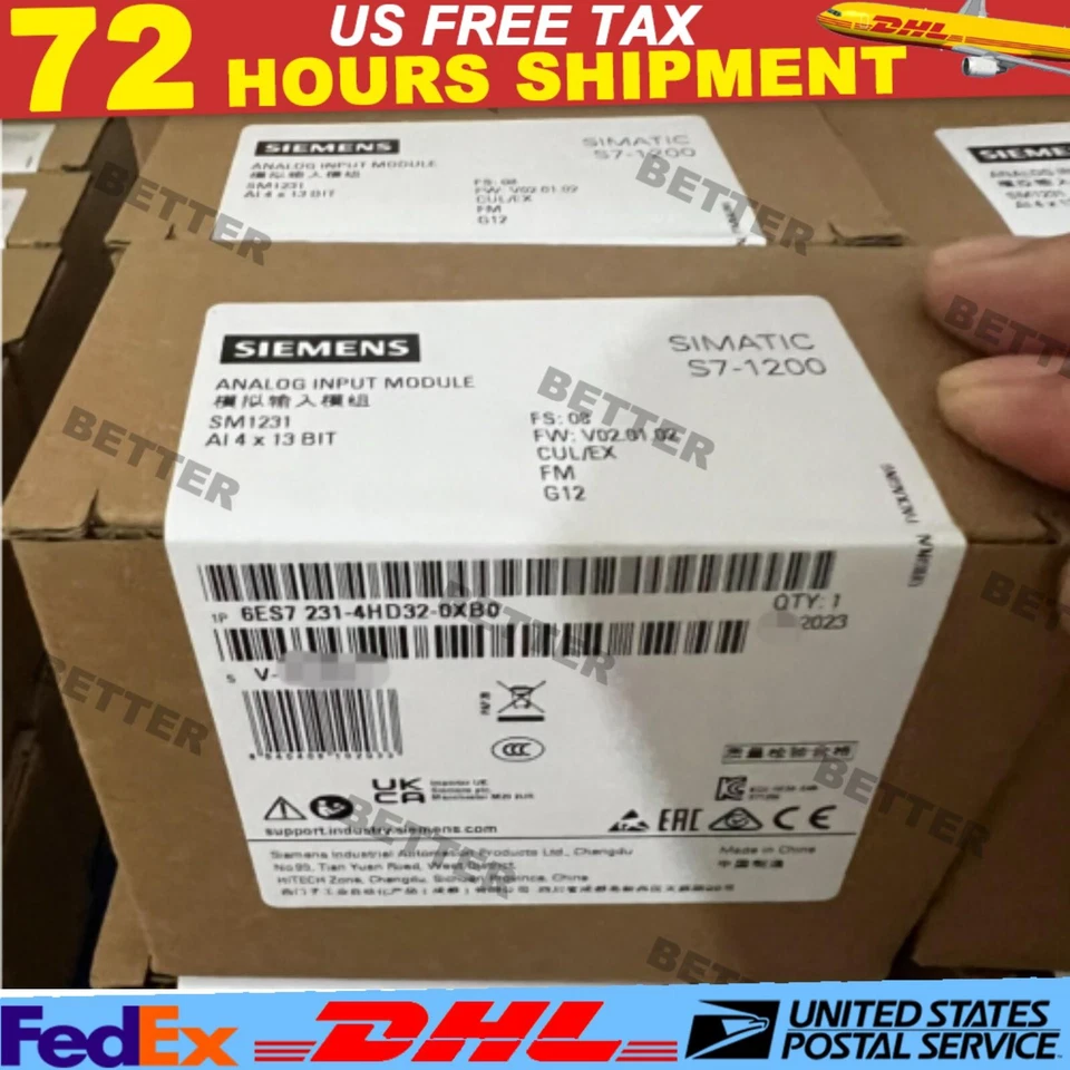 New Siemens 6ES7 231-4HD32-0XB0 6ES7231-4HD32-0XB0 S7-1200 Analog input SM 1231 - Image 1 of 1