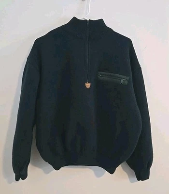 Patagonia vintage pullover sweater Men's M Dark Green 100% Wool Half Zip Heavy  - Image 1 of 4