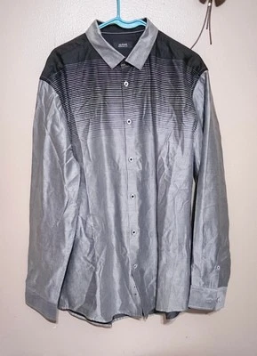 Camisa de vestir para hombre Alfani negra y plateada *talla* ajuste regular XL Foto 1 de 3