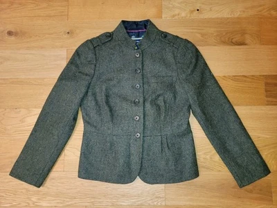 Boden British Tweed By Moon Blazer - Green Herringbone Wool  UK 14/ US 10 - Image 1 of 4