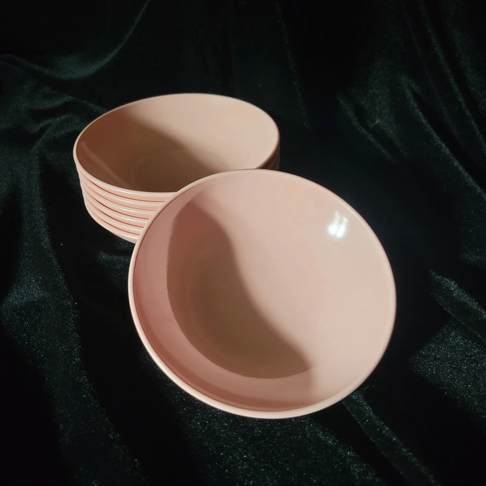 Set of 7 Vintage Pink Windsor Melamine Berry/Dessert 5" Bowls - Image 1 of 4