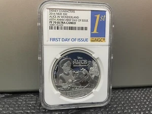 2016 Niue Disney Alice in Wonderland NGC PF70 First Day of Issue. With Ogp&coa - Picture 1 of 6