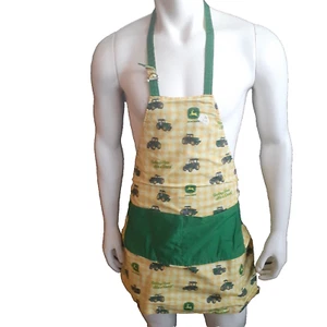Delantal John Deere Tractores Reversible Con 2 Bolsillos Amarillo Verde y Blanco - Imagen 1 de 4