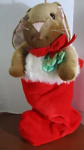 HASENOHREN ~ Samthasen ~ Plüsch HASE HASE im WEIHNACHTSSTRUMPF - Bild 1 von 8
