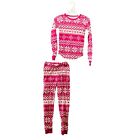 Nwt The Children's Place Girls Size 6 Pink Cotton Pajama Set Fair Isle Holiday