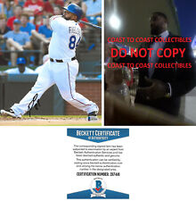 Prince Fielder signed Texas Rangers baseball 8x10 photo proof Beckett COA auto.
