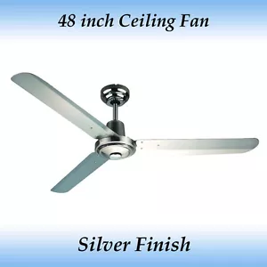 Sparky 48 inch (1200mm) 3 Blade Silver Stainless Steel Ceiling Fan - Picture 1 of 3