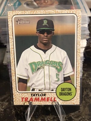2017 Topps Heritage Taylor Trammell Dayton Dragons #102 Rookie Card RC Mariners - Image 1 of 4