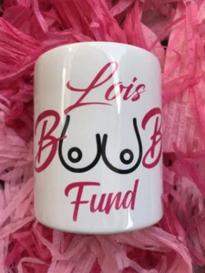 Personalised boob fund job money box with any Name added - Picture 1 of 1