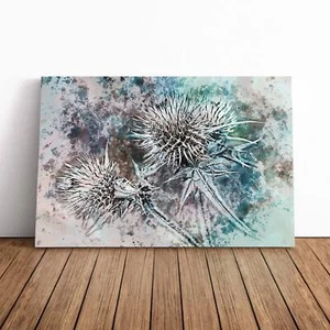Immagine poster stampata fiore di cardo in tela astratta arte da parete incorniciata - Foto 1 di 7