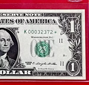 1963 STAR NOTE $1 DOLLAR BILL ( DALLAS K ) UNCIRCULATED - Picture 1 of 3