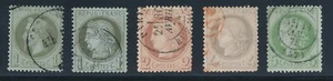 FRANCE EARLY ISSUES #50, #50A, #51, #52 & #53; ALL USED & NO FAULTS SCV $90 - Picture 1 of 2