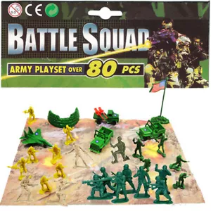 80 STCK. Battle Squad Armee Spielset Spielzeug Soldaten Militär Kunststoff Figur Figur - Bild 1 von 3