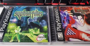 PS1 Playstation 1 Game LOT Syphon Filter complete + Tekken 3 Complete - Picture 1 of 8