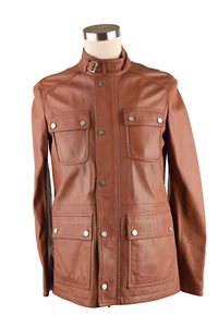 NWT Domenico Vacca Belted Leather Jacket Cashmere Blend Vicuna SZ 50/40 $4.9K - Picture 1 of 21
