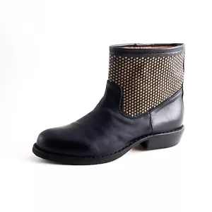 Fiorentini + Baker Biker Stiefel Schwarz Leder Nieten Damen Schuhgröße Eu 37 - Bild 1 von 8