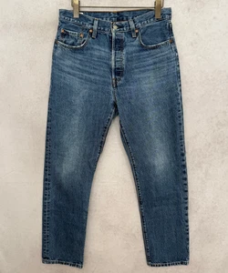 Levi’s 501 Blue Straight Leg Jeans W29 L30 Button Fly Classic Fit - Picture 1 of 6