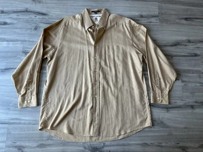 Tommy Hilfiger платье рубашка мужская 17,5 17 1/2 34-35 верблюд на пуговицах елочка - Изображение 1 из 4