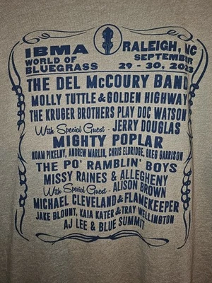 World Of Bluegrass Festival 2023 North Carolina Large Mens Brown Graphic Tee  - Image 1 of 4