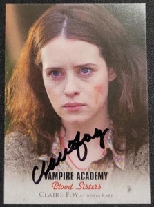 CLAIRE FOY COMO SONYA KARP 2014 HOJA VAMPIRO ACADEMIA HERMANAS DE SANGRE CERTIFICADO AUTO - Imagen 1 de 2