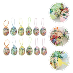 12Pcs Easter Egg Toy Colorful Easter Egg Decoration Hand-painted Decor Kids Toy - Picture 1 of 12