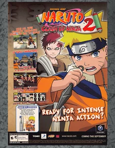 Naruto Clash of Ninja 2 GameCube GBA Print Ad Vintage Art CA 2004 - Picture 1 of 1