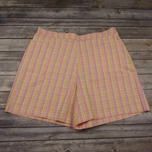 Bermudas St Johns Bay talla 14 rosa amarillo a cuadros tiro alto - Imagen 1 de 6
