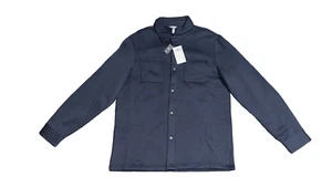 Van Heusen Sea Navy Fleece Shacket Size L New With Tags - Picture 1 of 4