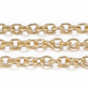 1mt di catena saldata in acciaio inox 2x1,5mm colore oro bijoux - Foto 1 di 2