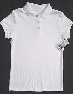 Girl Lg 12-14: TWO NWT ~CHAPS~ APPROVED SCHOOLWEAR UNIFORM POLO-STYLE SHIRTS 