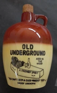 Old Underground Whiskey Empty Ceramic Jug with Cork 20cm high - Afbeelding 1 van 4