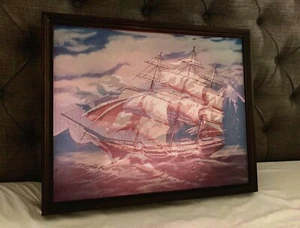Haunted Mansion Ghost Ship Changing Portrait 18x22" Disneyland 50th LED D23 2019 - Picture 1 of 3