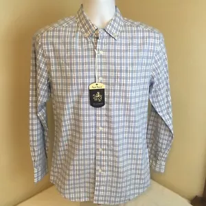Nat Nast Luxury Originals Button Front Shirt Blue Gray Plaid Small NWT Free Ship - Picture 1 of 8